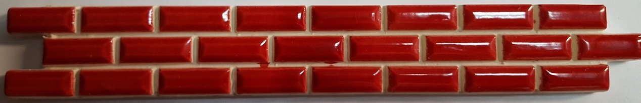 BORDER CERAMIC WALL TILE 3,5X25 MICRO BEVEL RED (Thickness 5 mm) - NKR